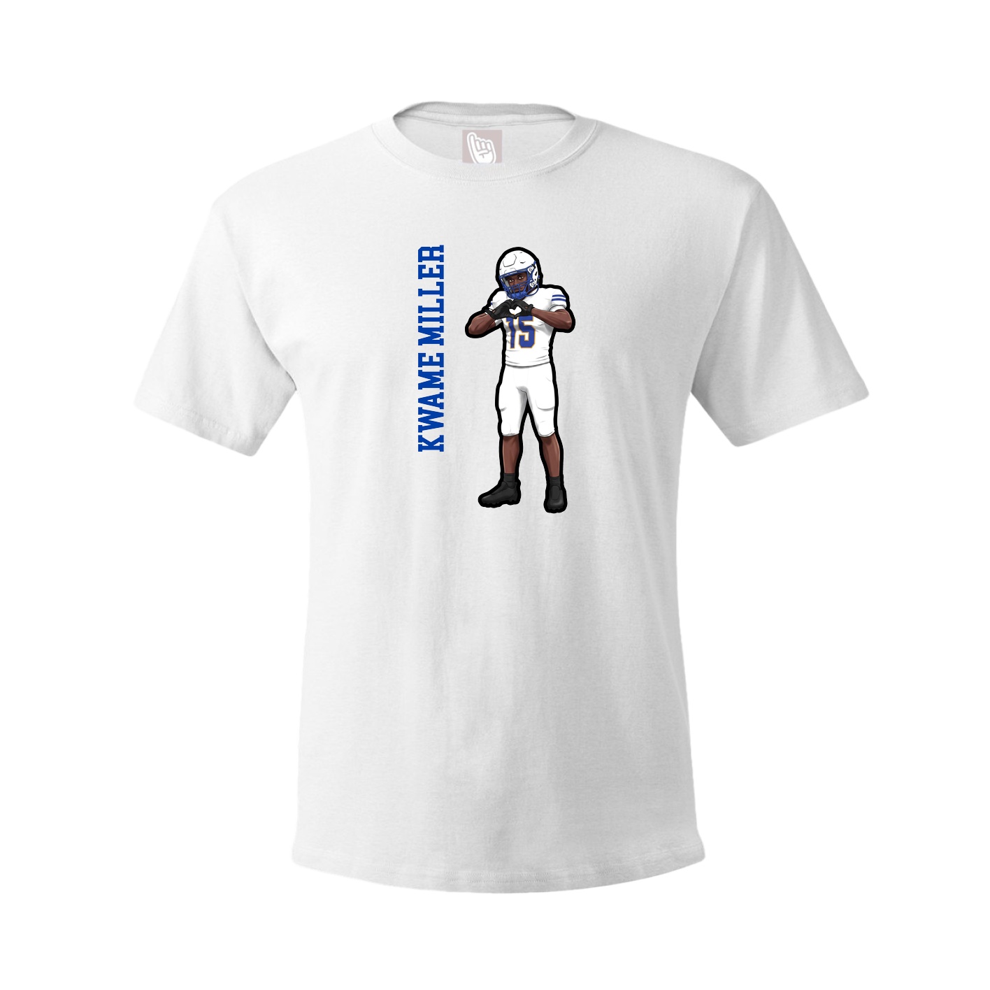 Youth Tee — Name Vertical in White