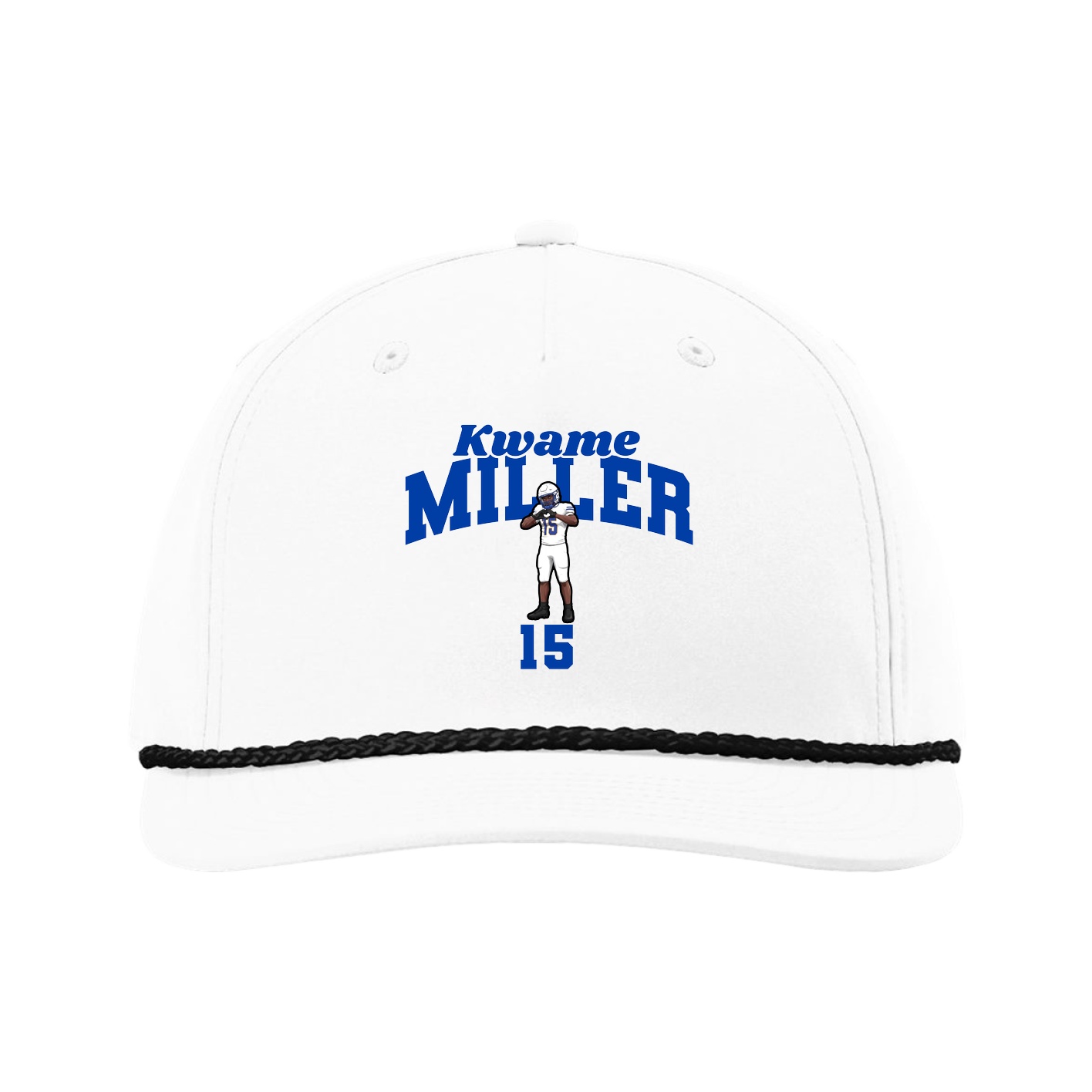 Five-Panel Classic Rope Cap — Signature Arch in White
