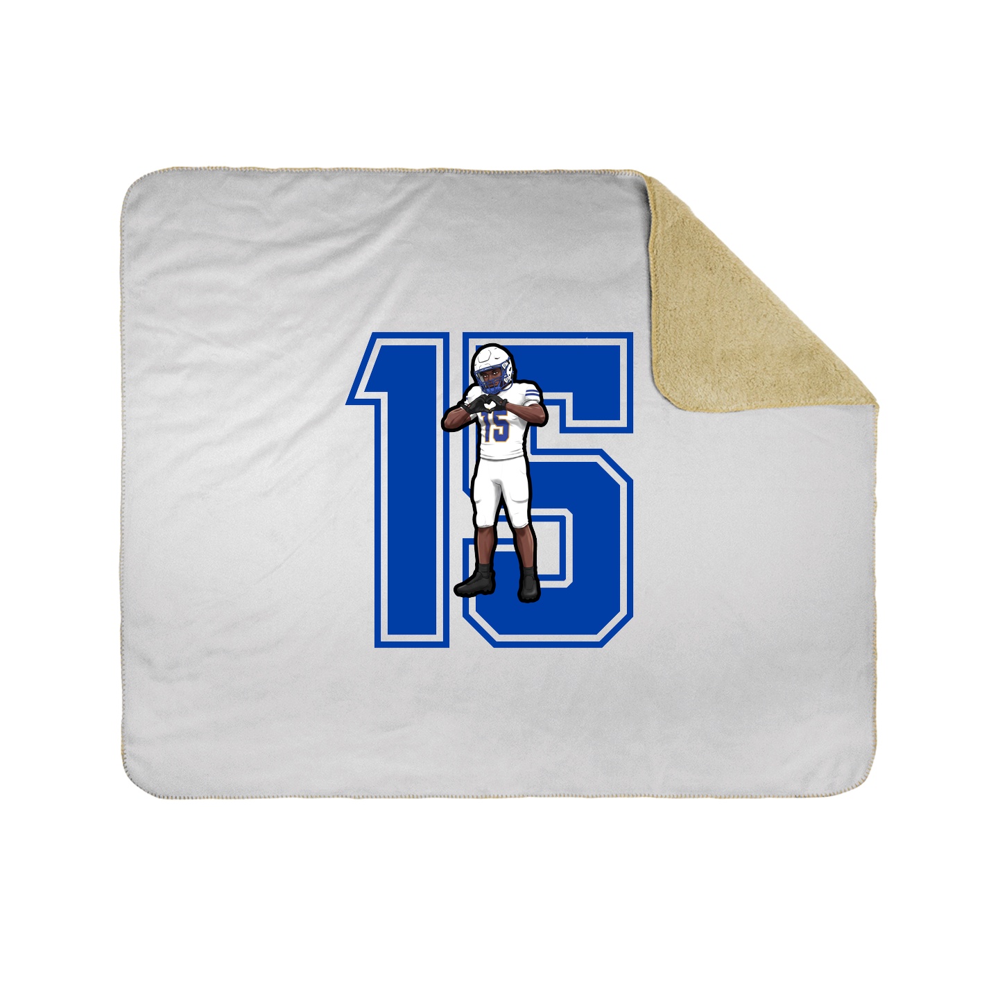 Throw Blanket — Number in White