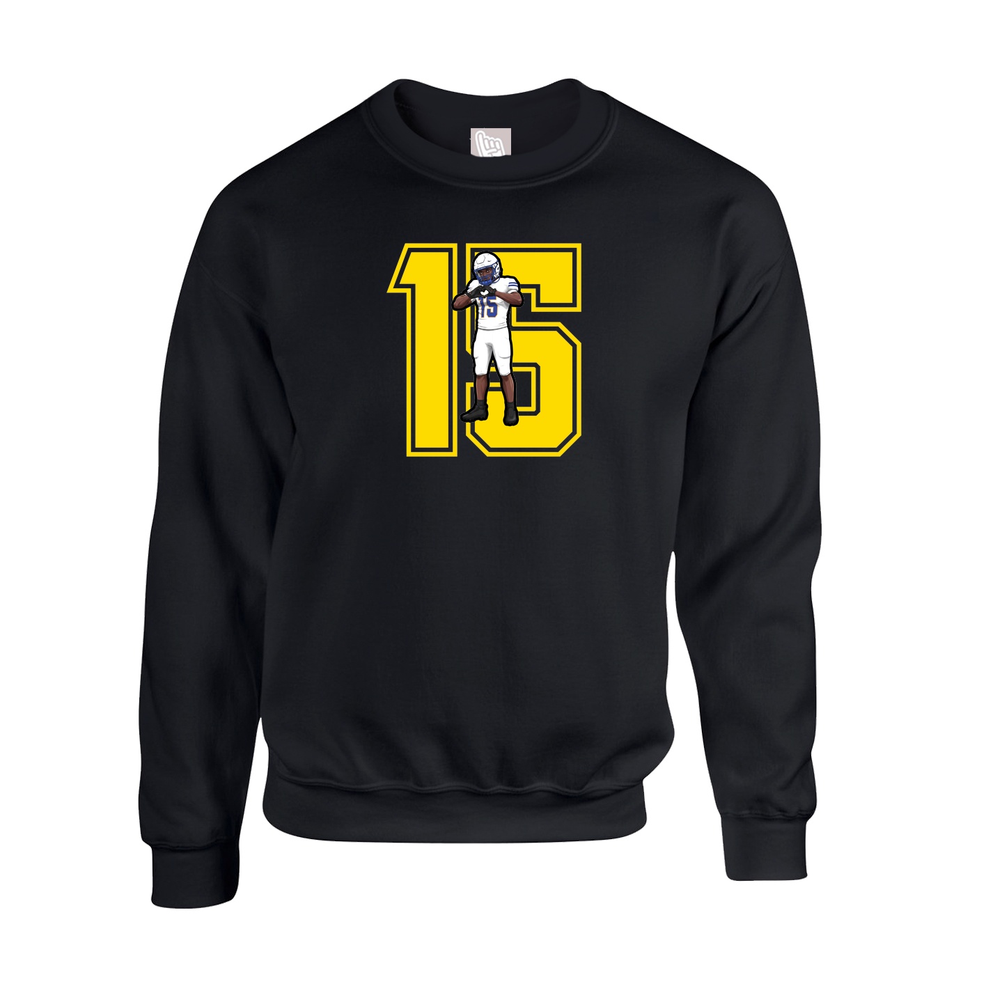Fleece Crew — Number in Black