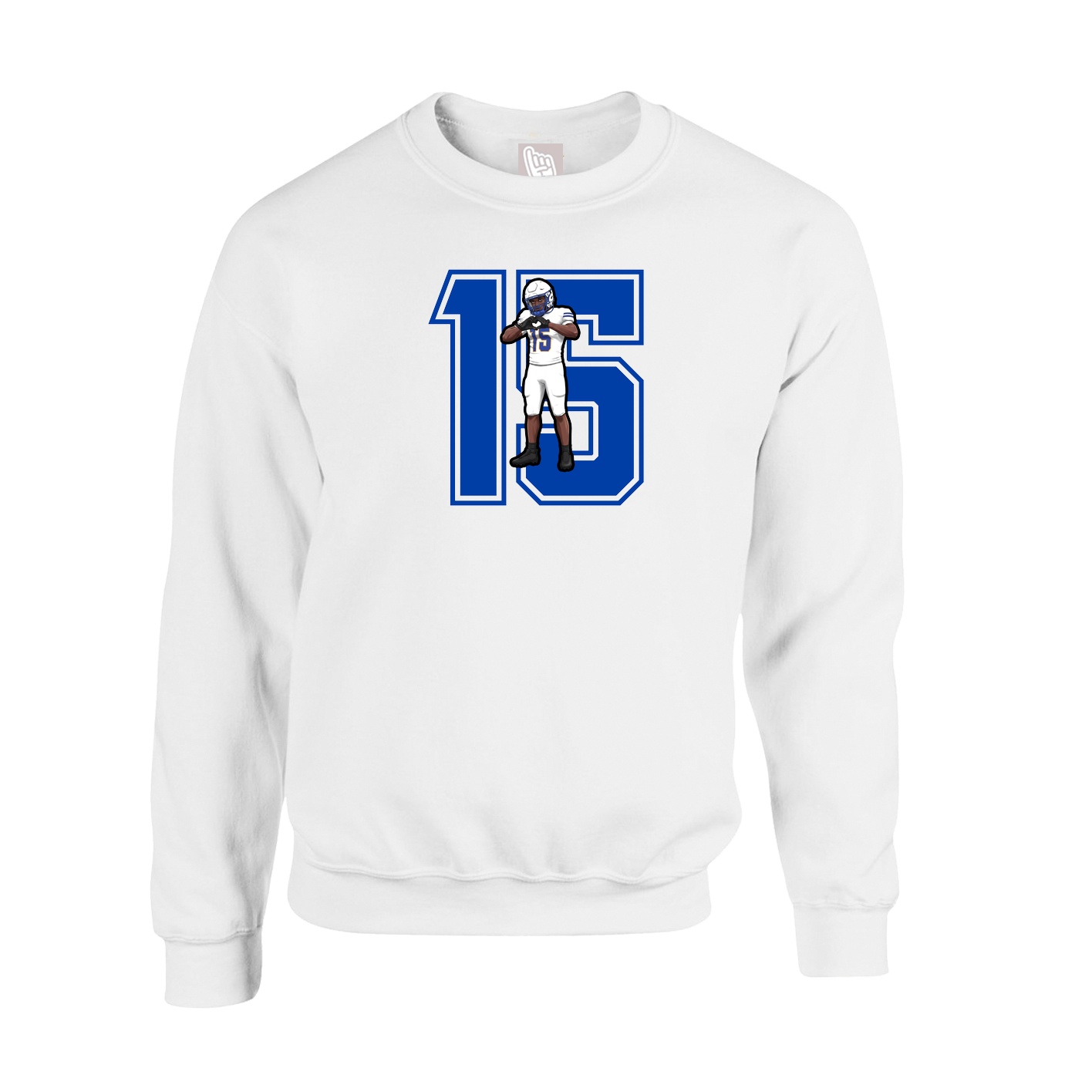 Fleece Crew — Number in White