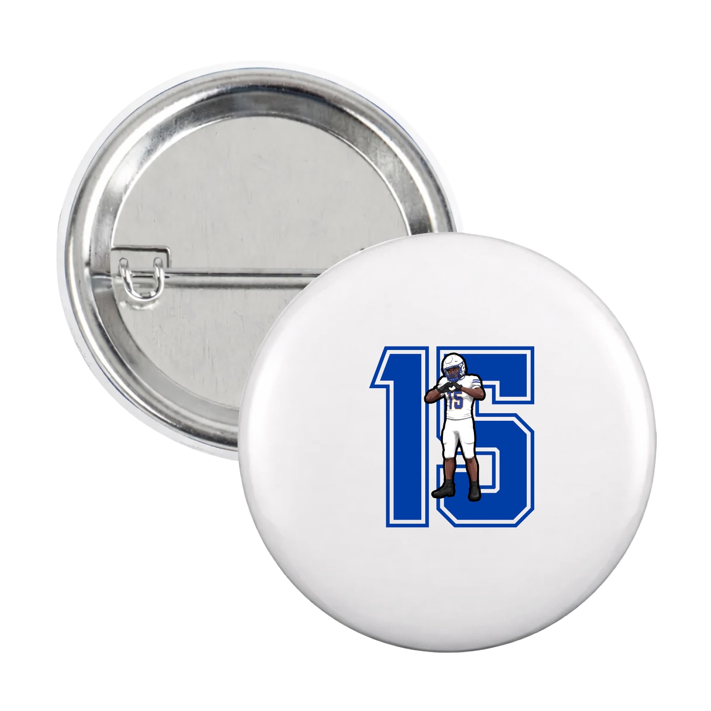 Game Day Button — Number in White