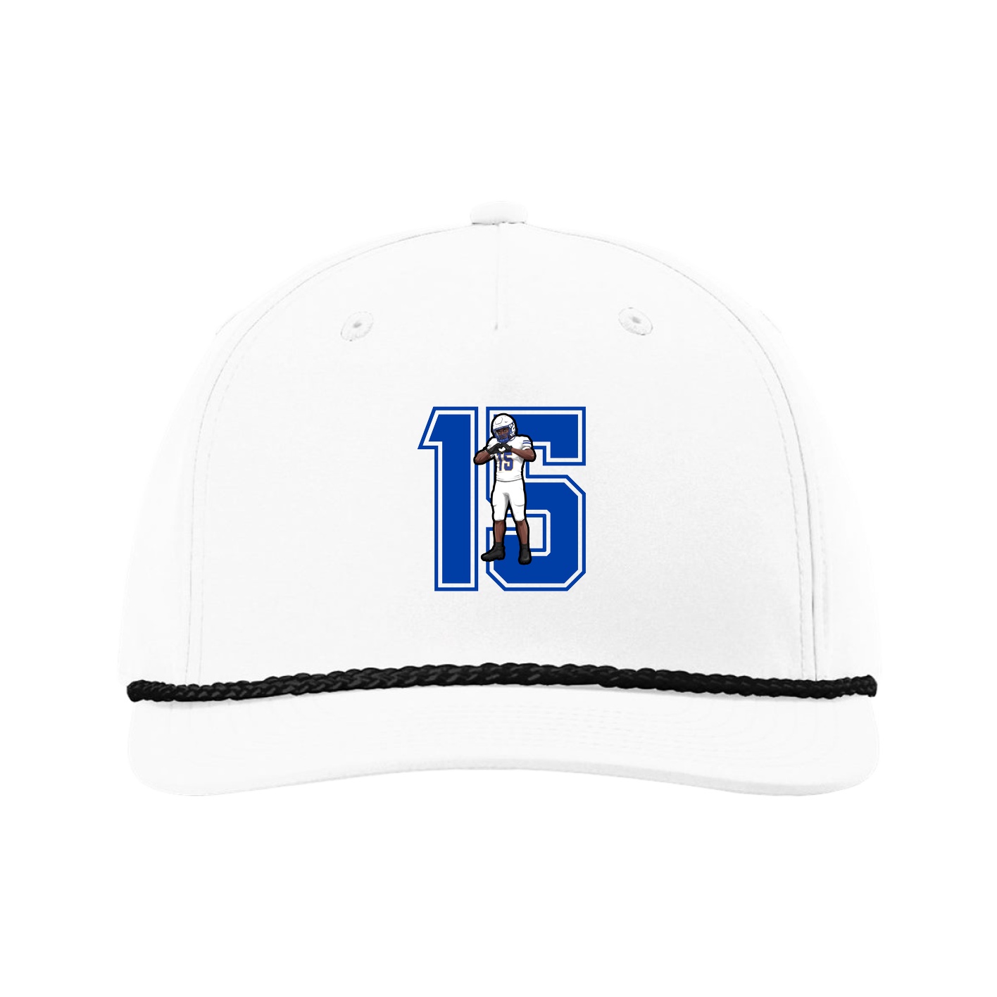 Five-Panel Classic Rope Cap — Number in White