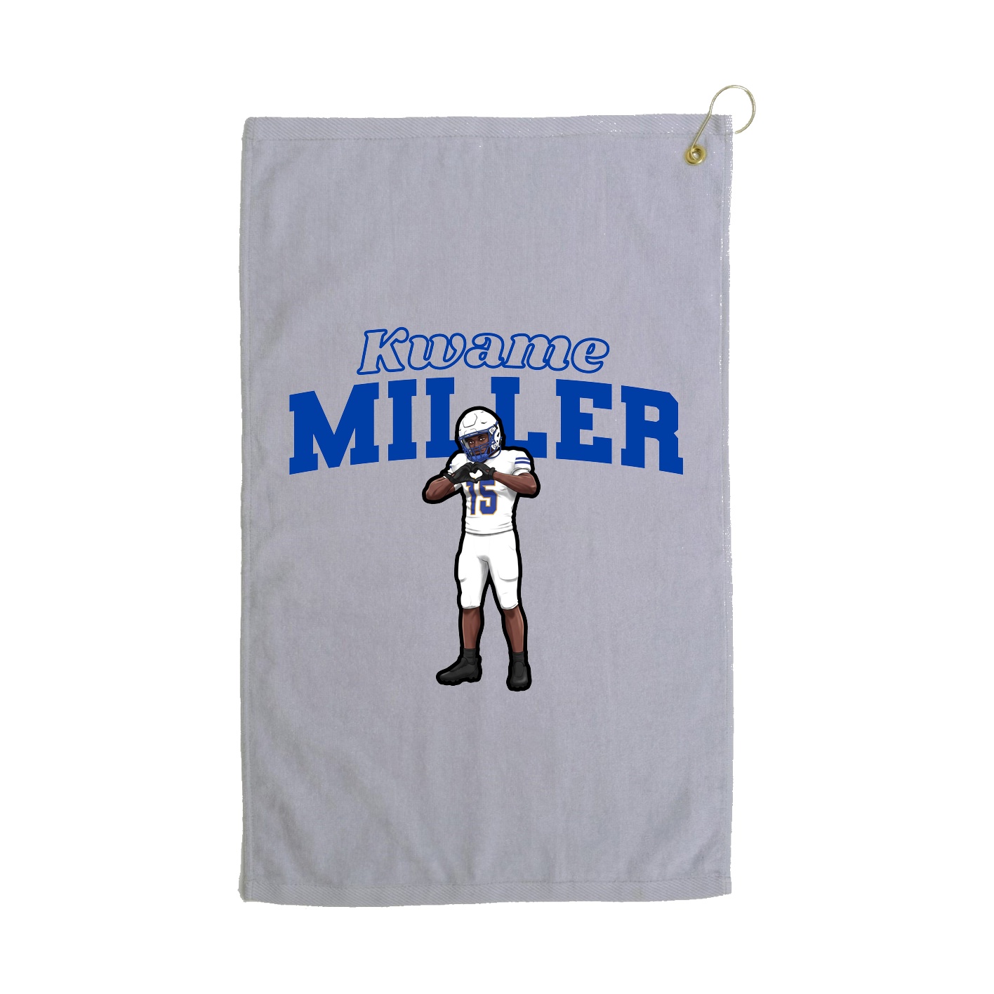 Golf Towel — Name Arch in Grey