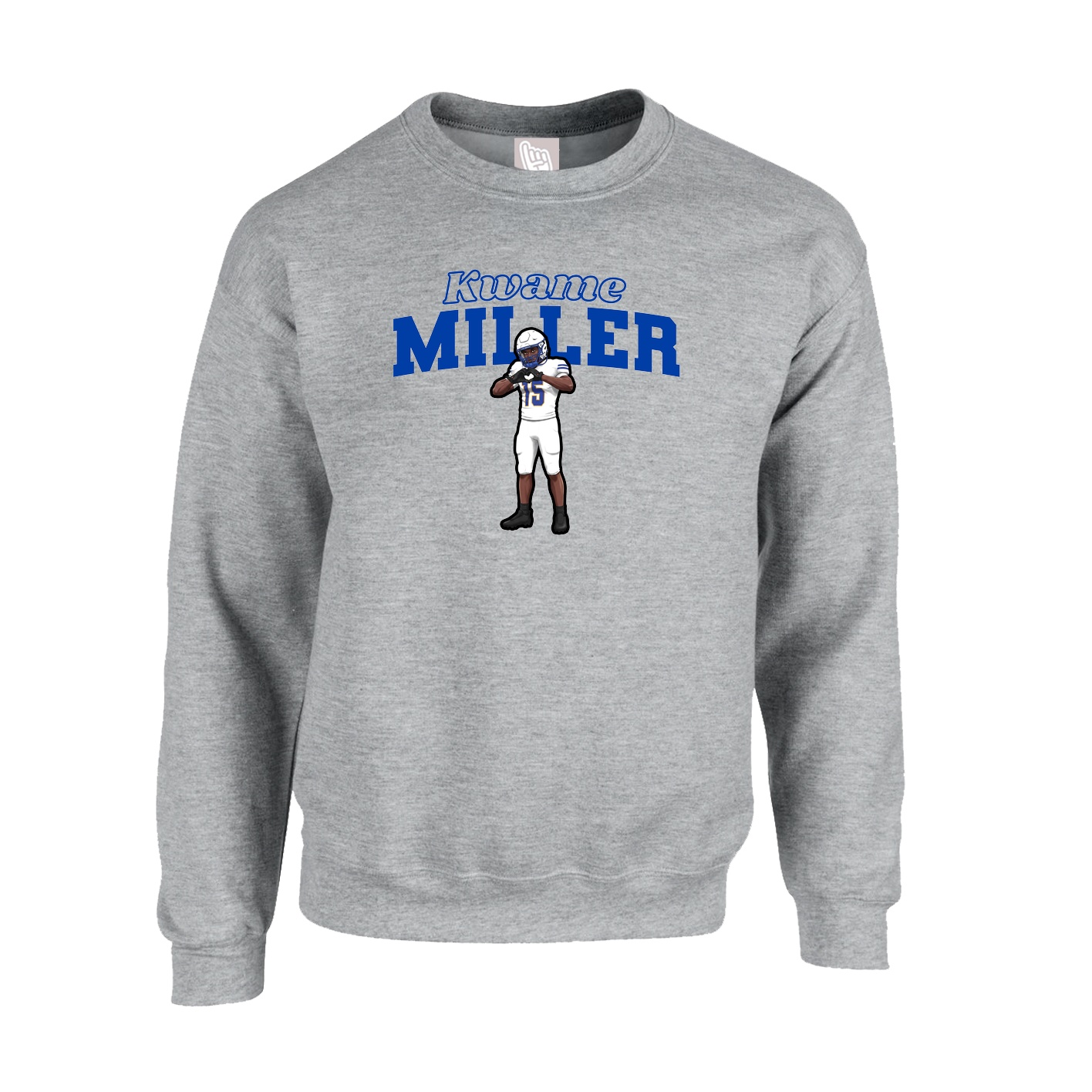 Fleece Crew — Name Arch in Grey