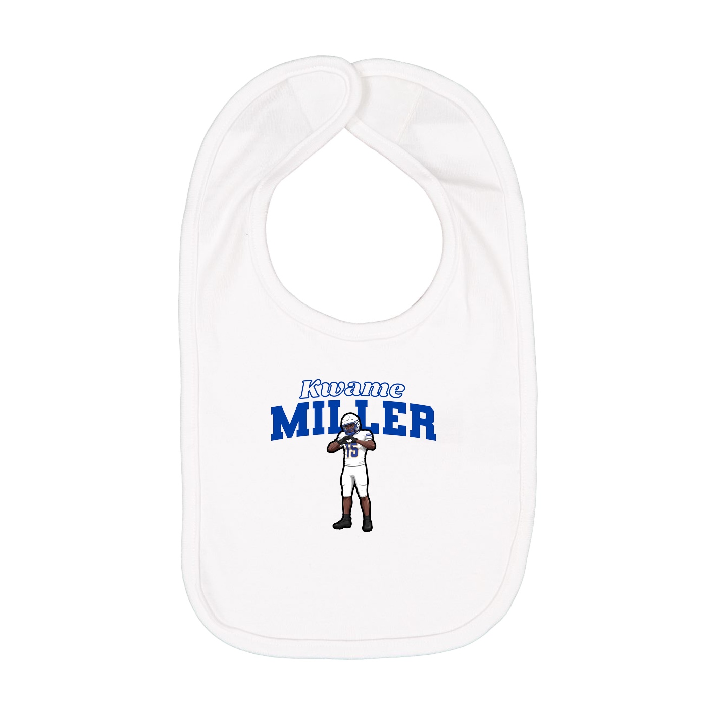 Infant Bib — Name Arch in White