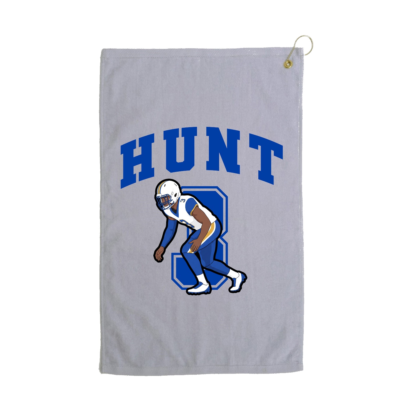 Golf Towel — Number in Grey