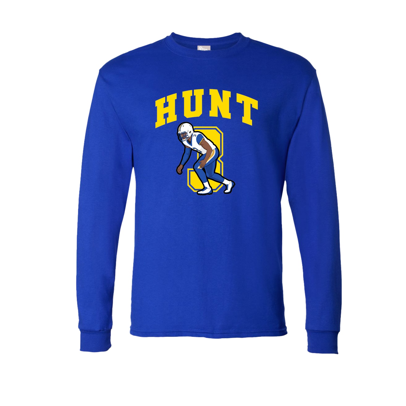Long Sleeve Tee — Number in Royal