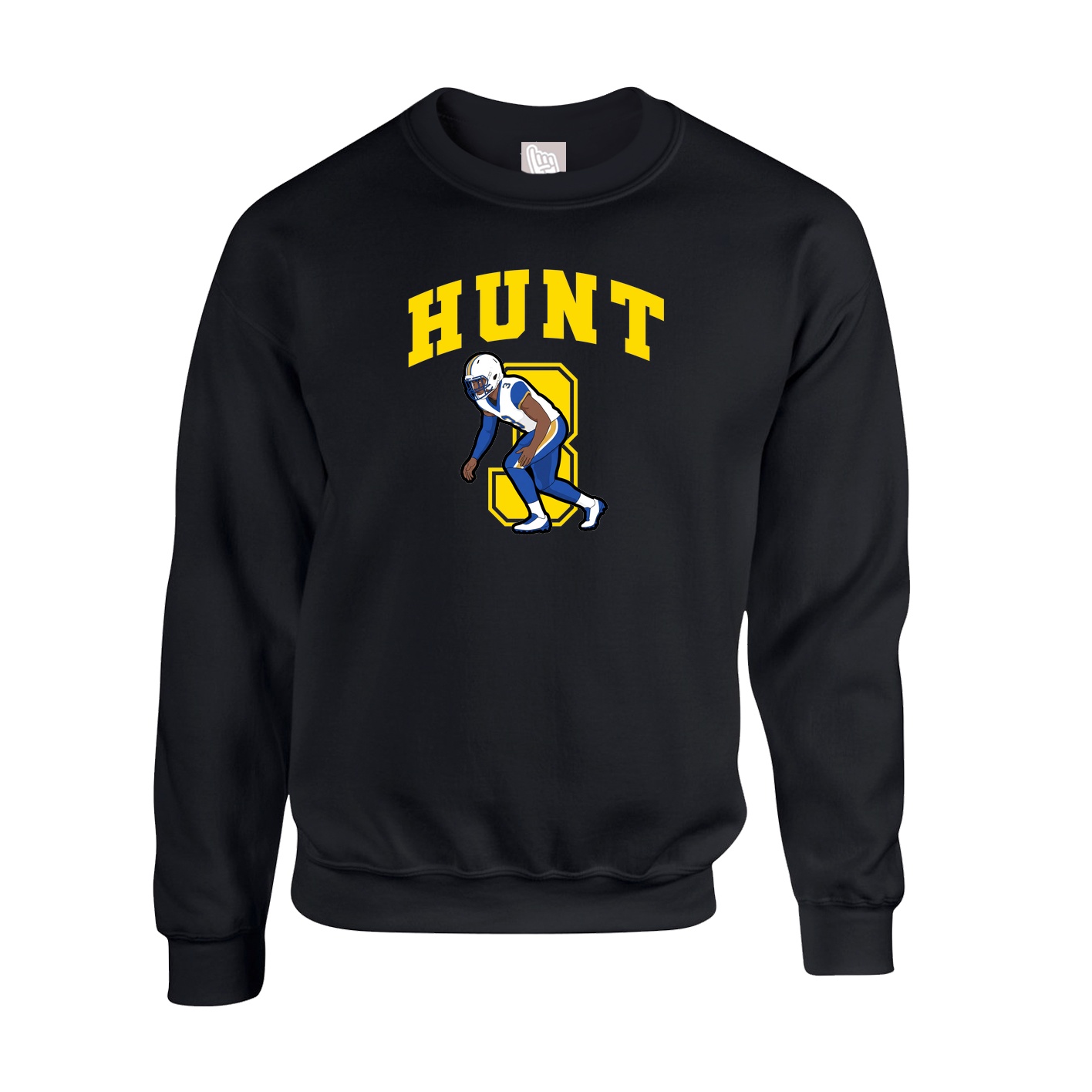 Fleece Crew — Number in Black
