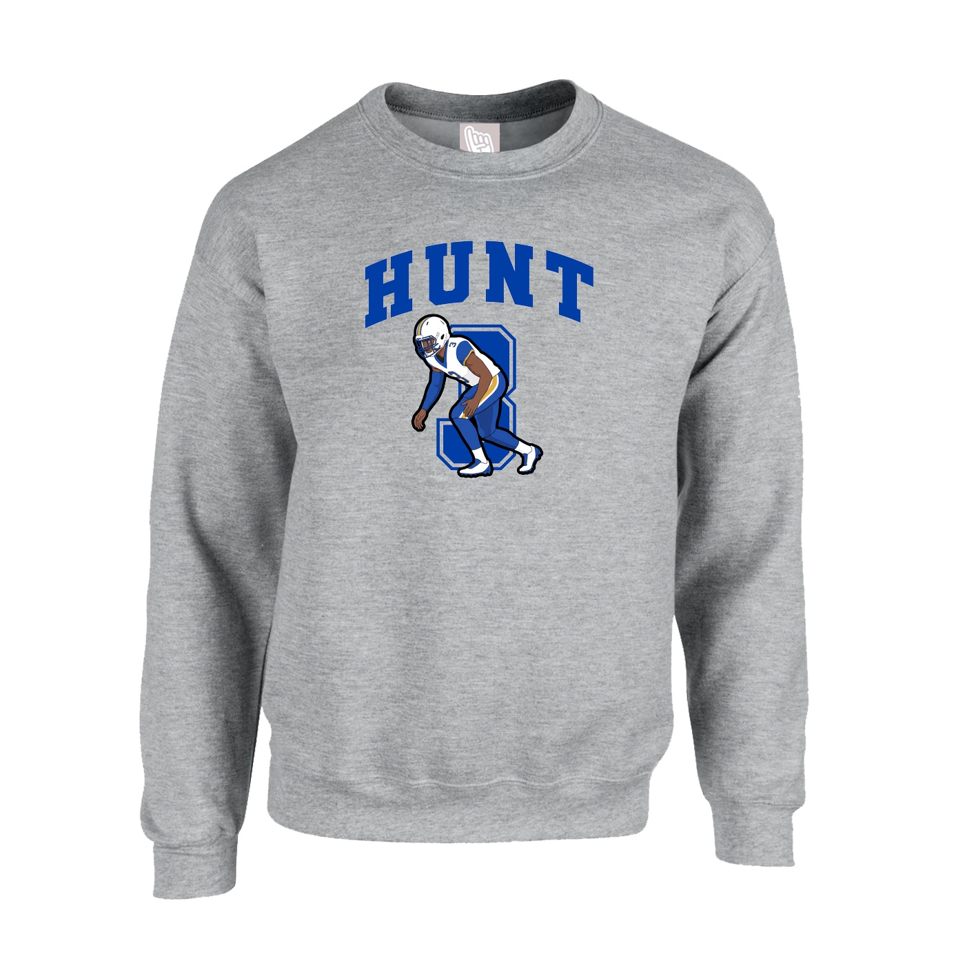 Fleece Crew — Number in Grey