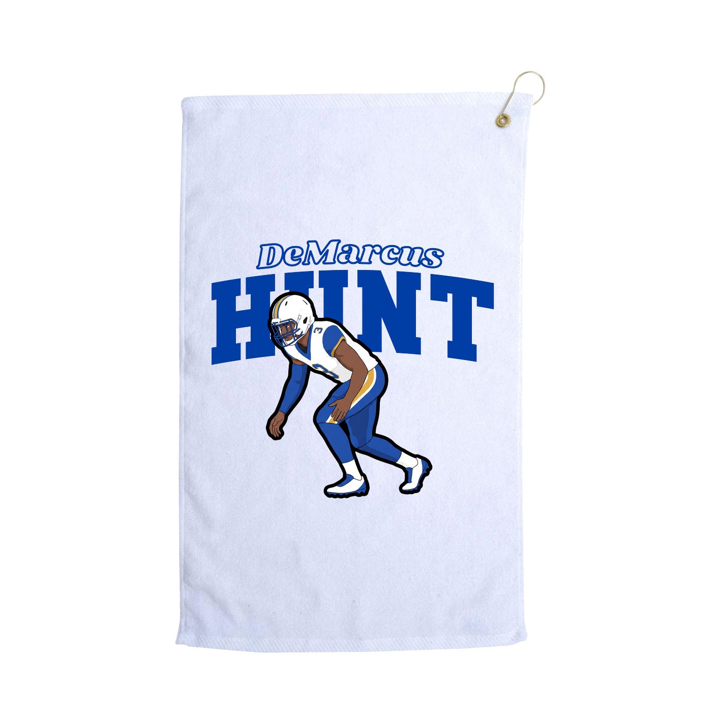Golf Towel — Name Arch in White