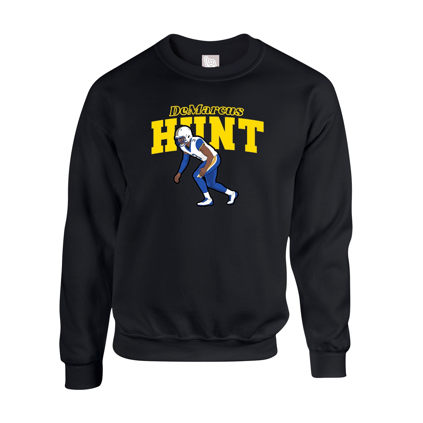 Fleece Crew — Name Arch in Black