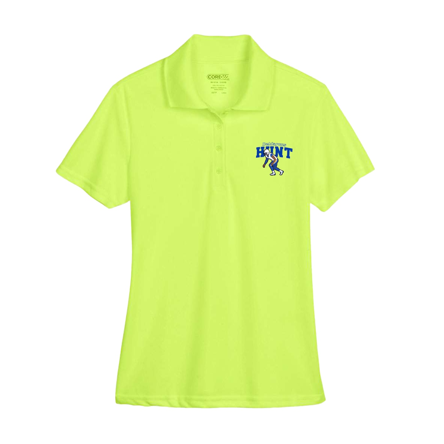 Womens Performance Polo — Name Arch in Yellow