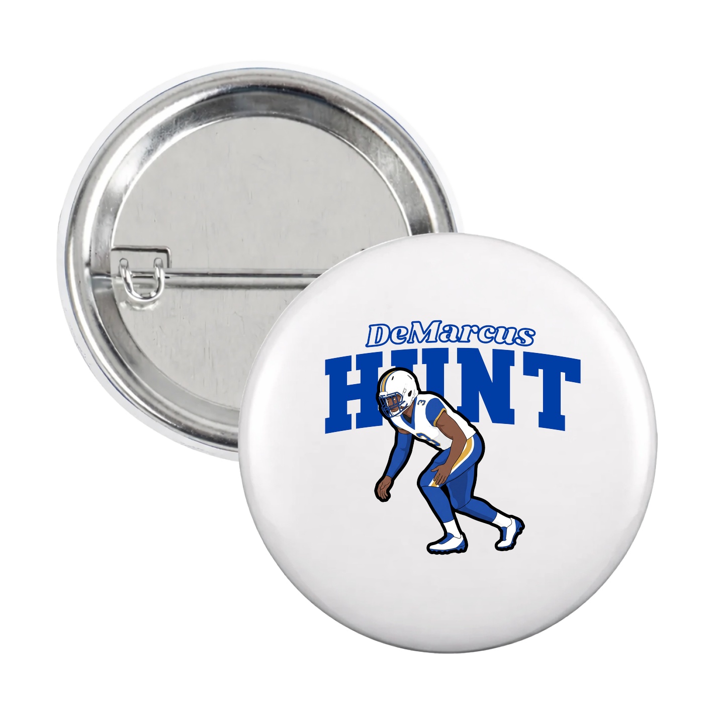 Game Day Button — Name Arch in White