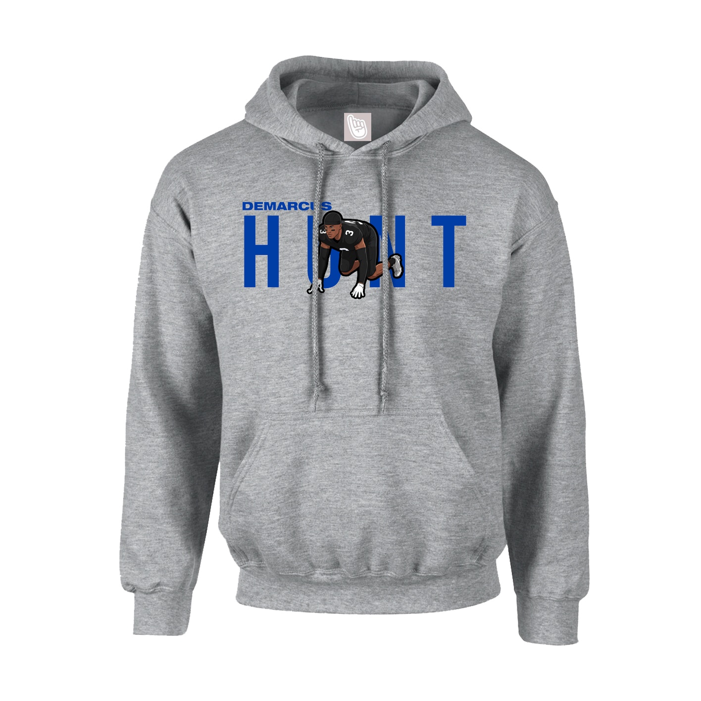 Youth Hoodie — Player Name in Grey