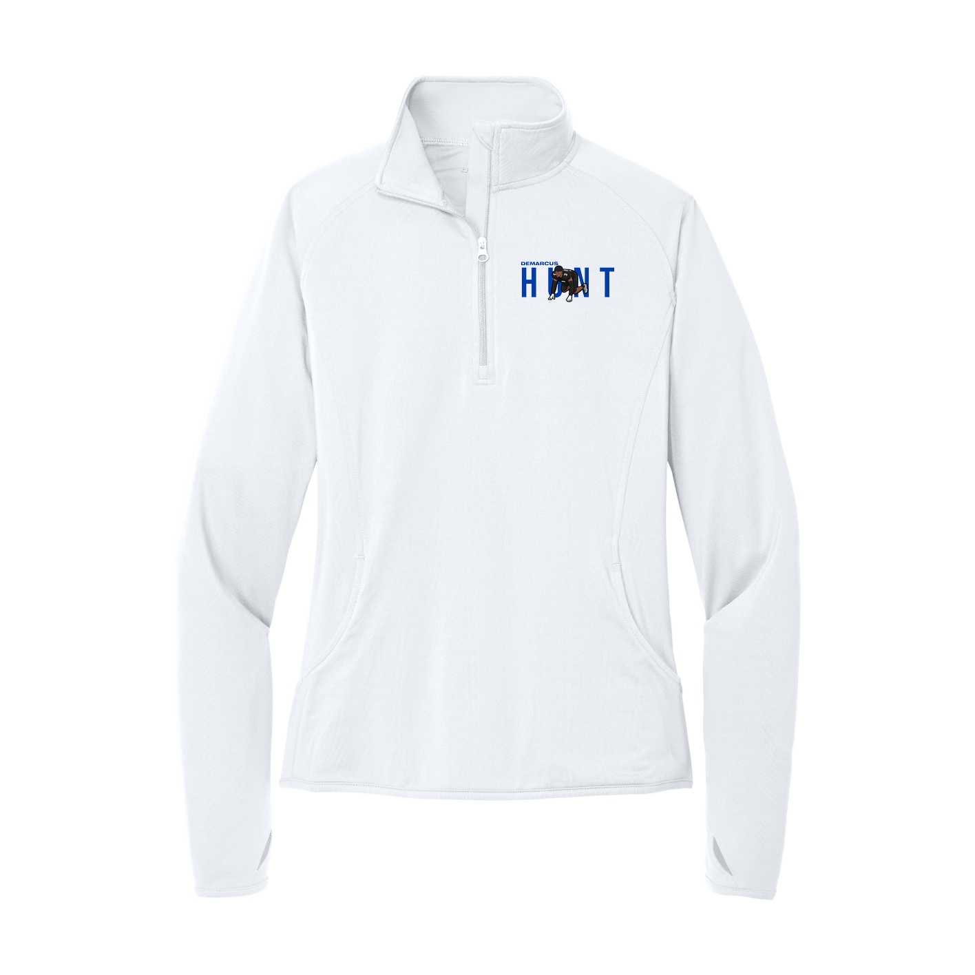 Women's Q-Zip Pullover — Player Name in White