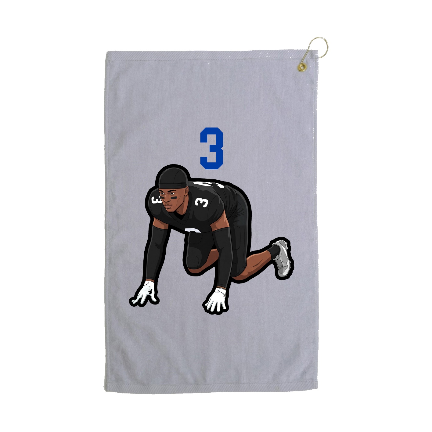 Golf Towel — Number Top in Grey