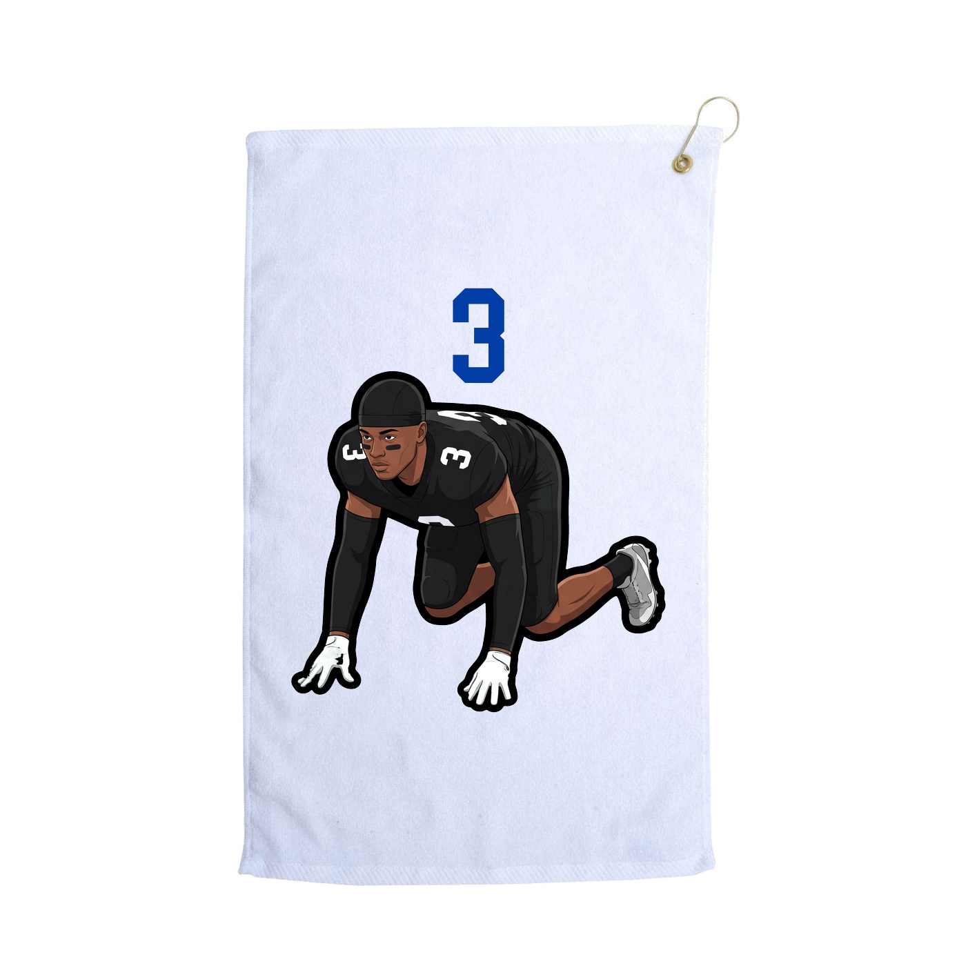 Golf Towel — Number Top in White