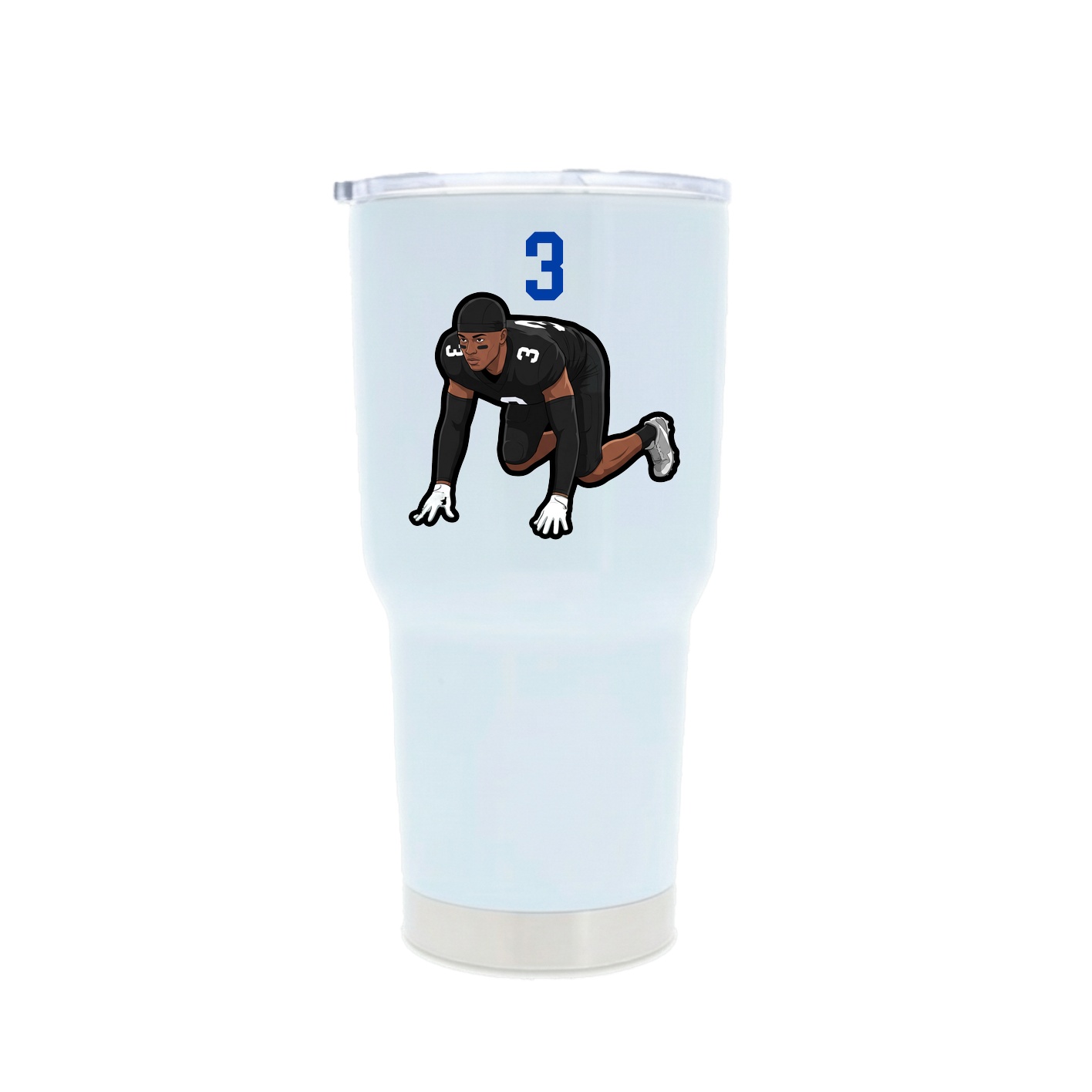 30oz Stainless Steel Tumbler — Number Top in White