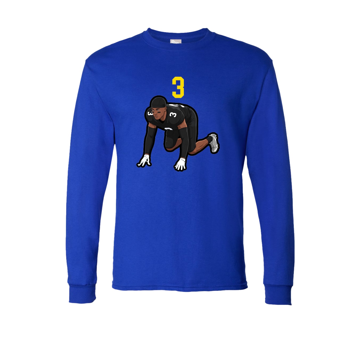 Long Sleeve Tee — Number Top in Royal