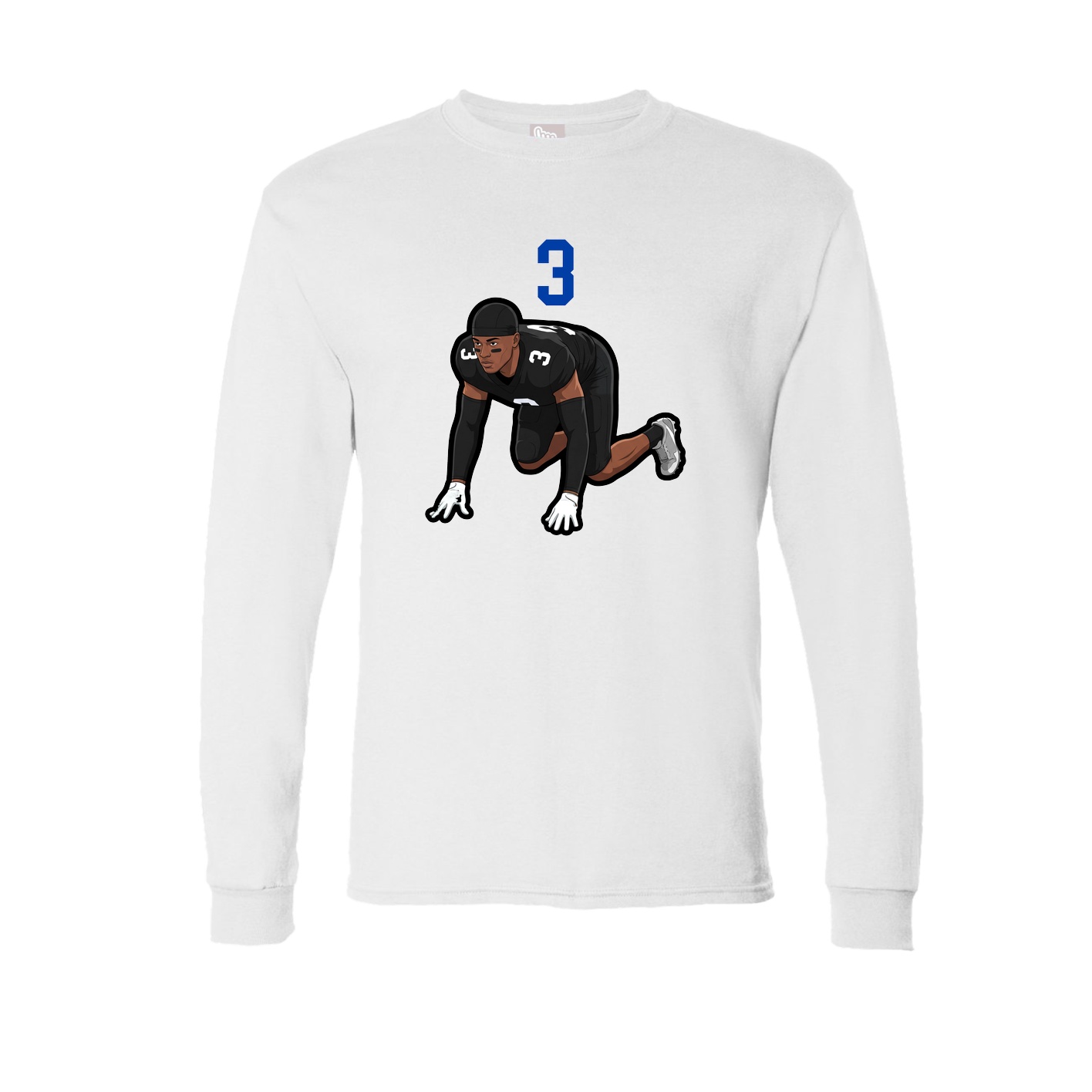 Long Sleeve Tee — Number Top in White