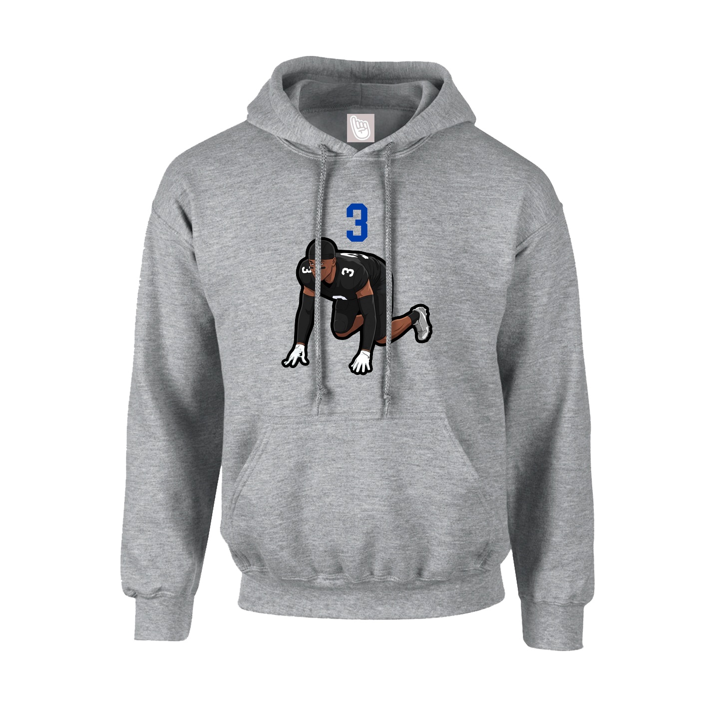 Hoodie — Number Top in Grey