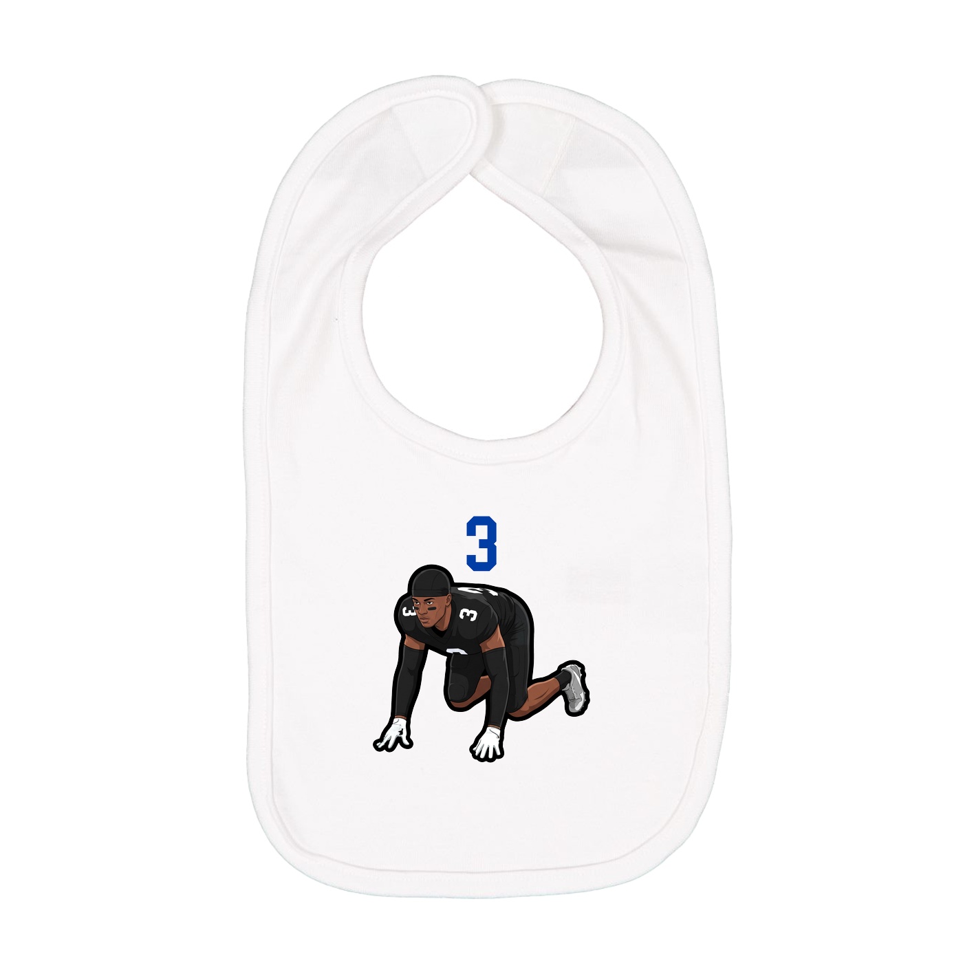 Infant Bib — Number Top in White