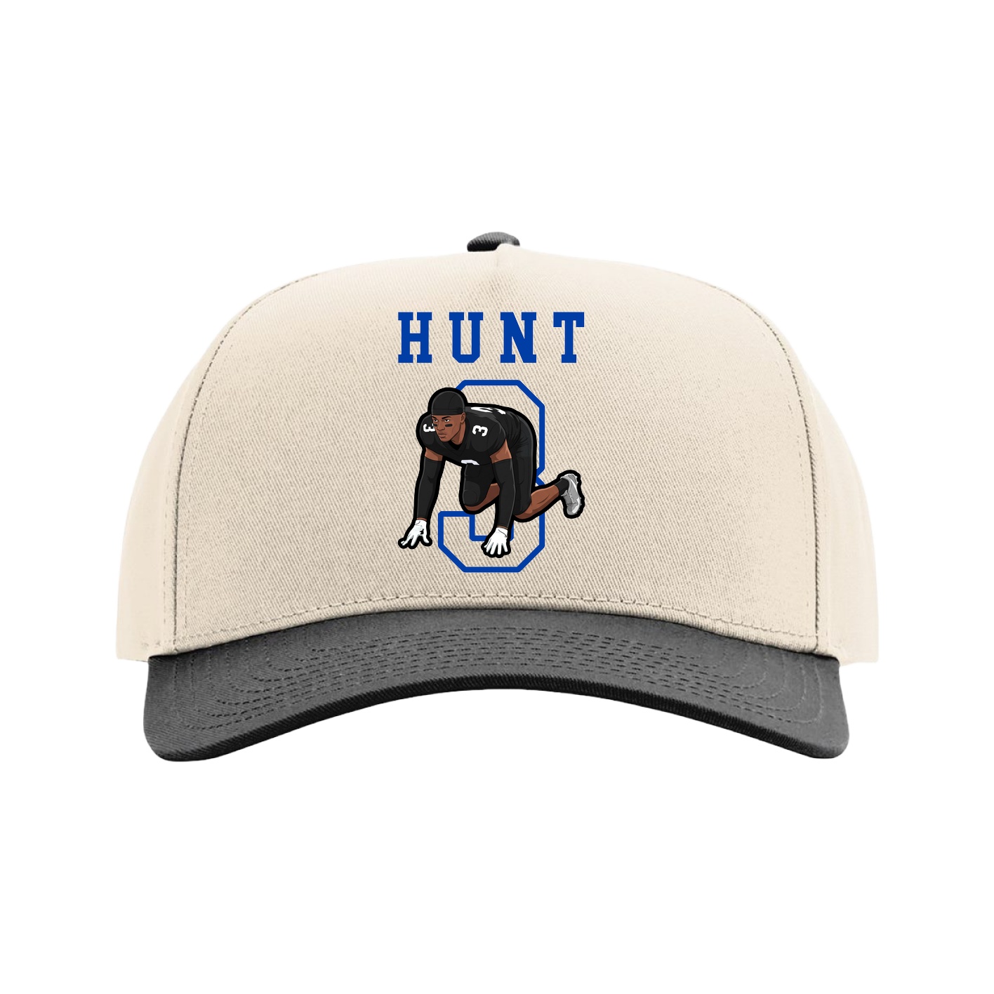 Full Fabric Five-Panel Champ Cap — Shirsey in Cream/Black