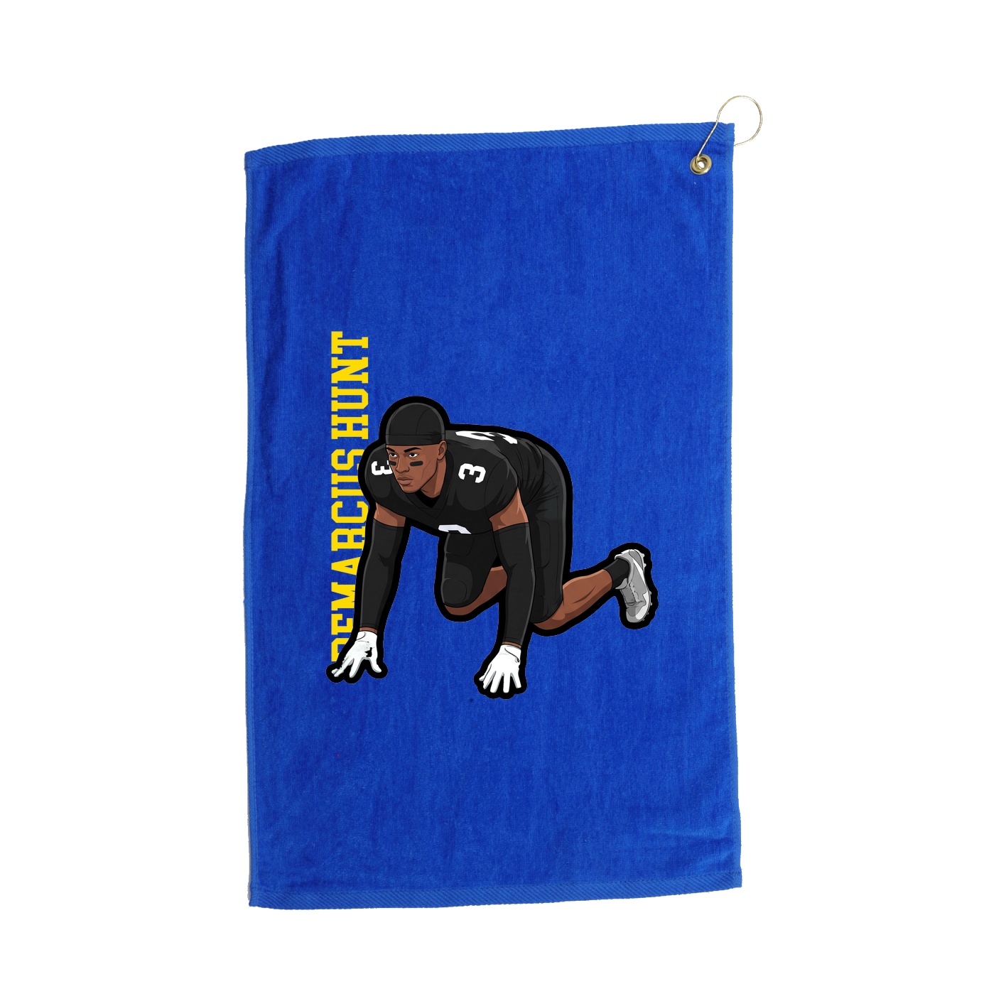 Golf Towel — Name Vertical in Royal