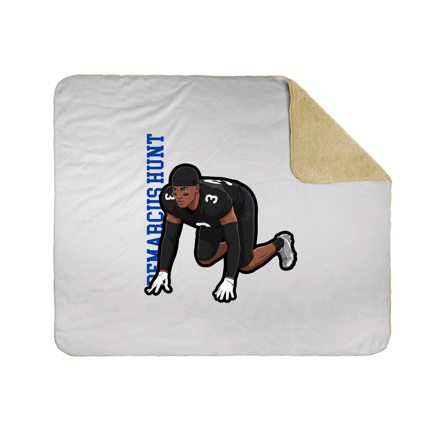 Throw Blanket — Name Vertical in White