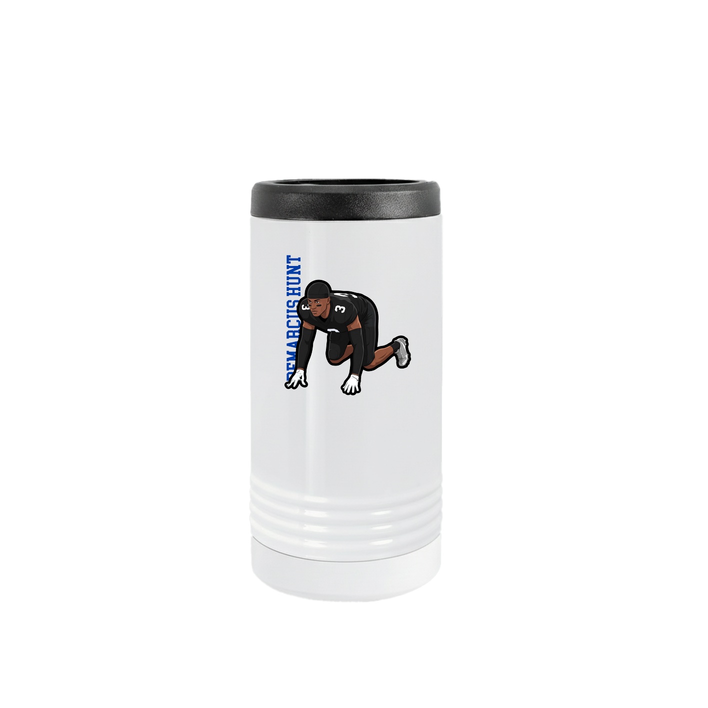 Slim Beverage Holder — Name Vertical in White