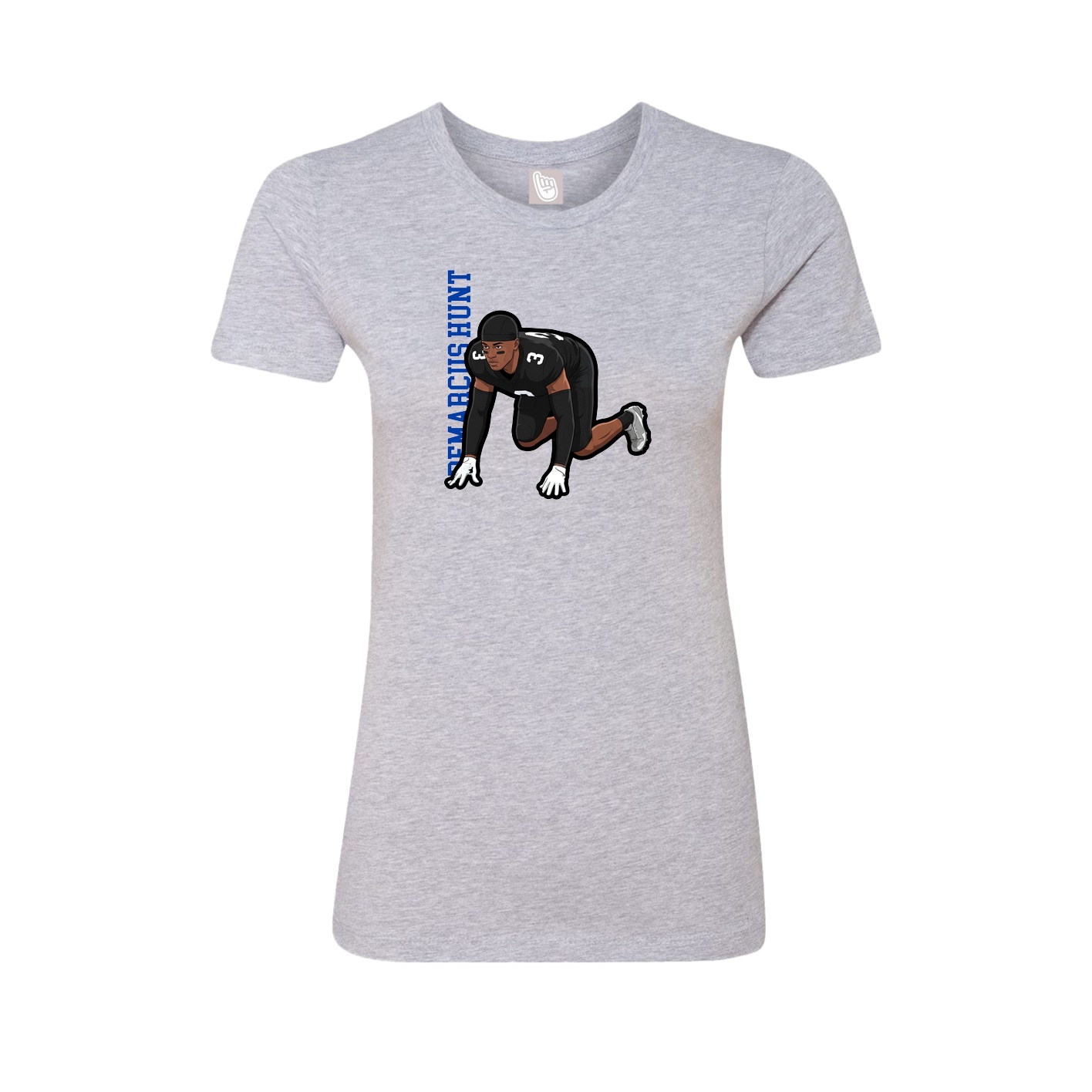 Womens Tee — Name Vertical in Grey
