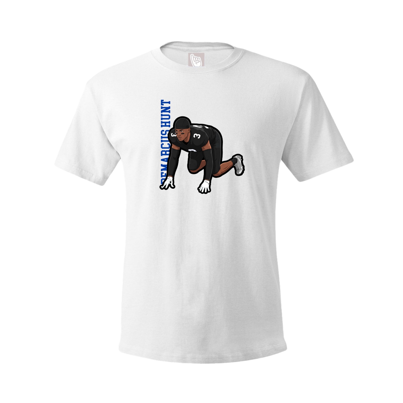 Youth Tee — Name Vertical in White