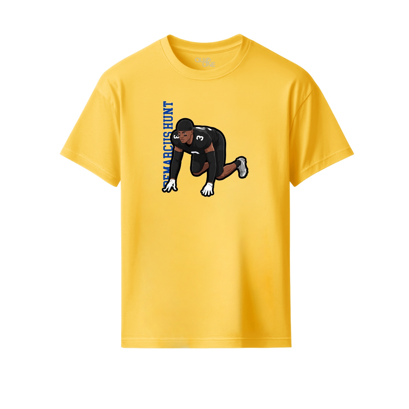 Youth Tee — Name Vertical in Yellow