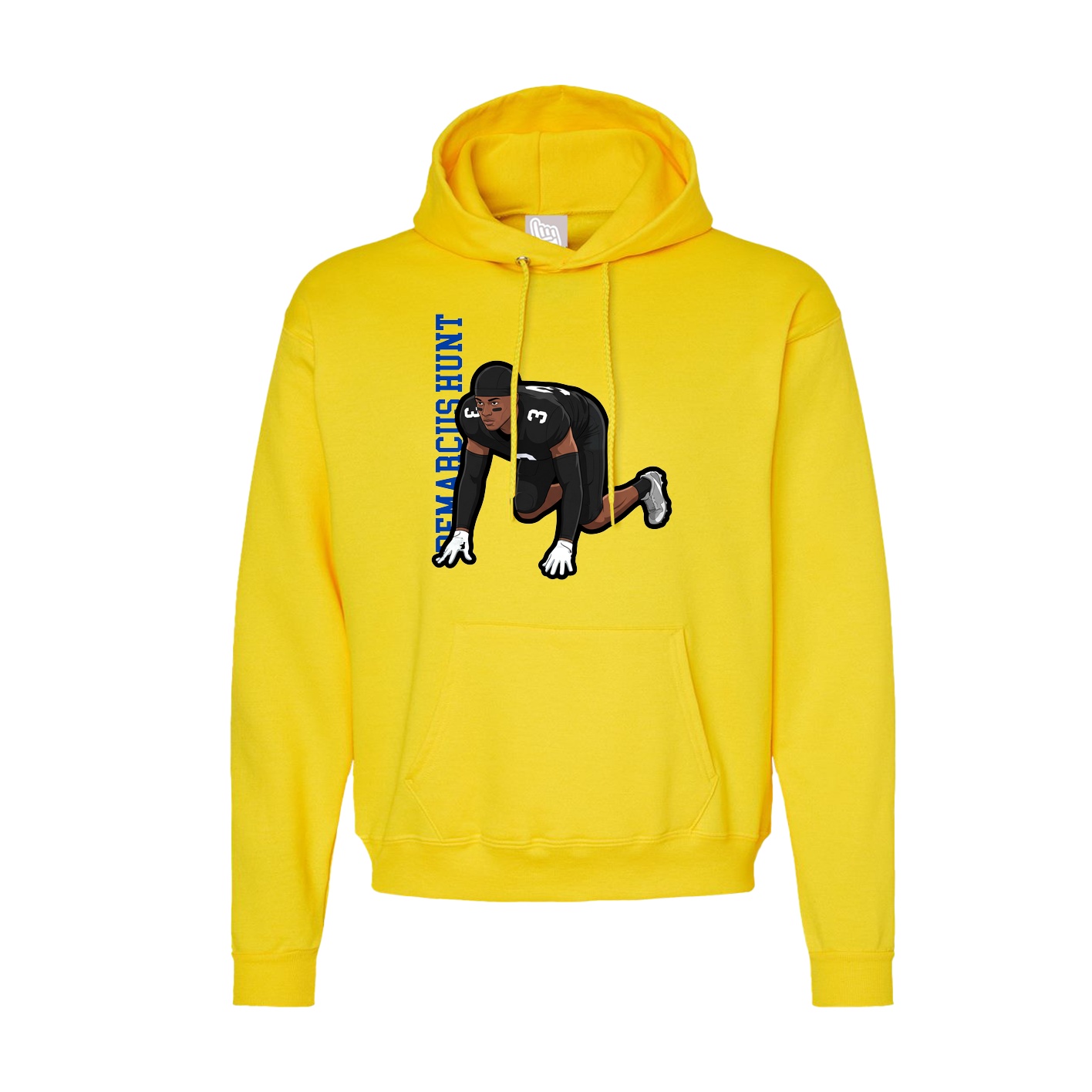 Hoodie — Name Vertical in Yellow