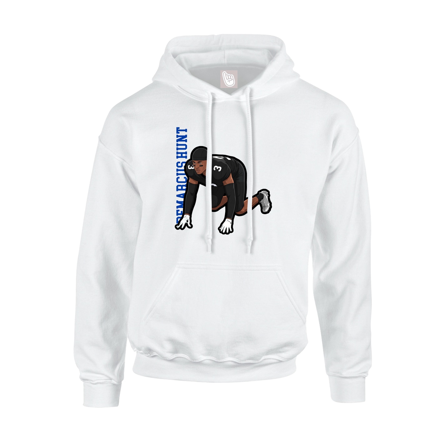 Hoodie — Name Vertical in White