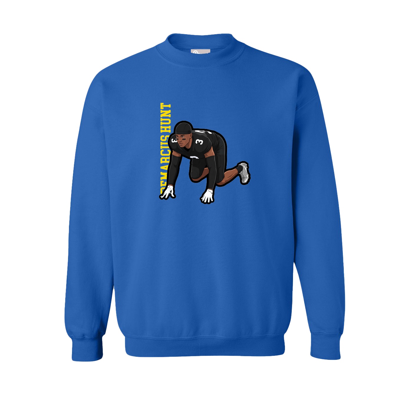 Fleece Crew — Name Vertical in Royal