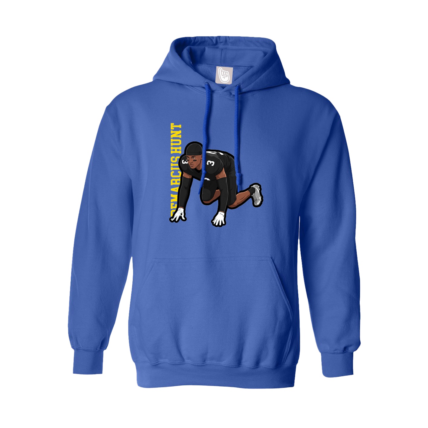 Youth Hoodie — Name Vertical in Royal