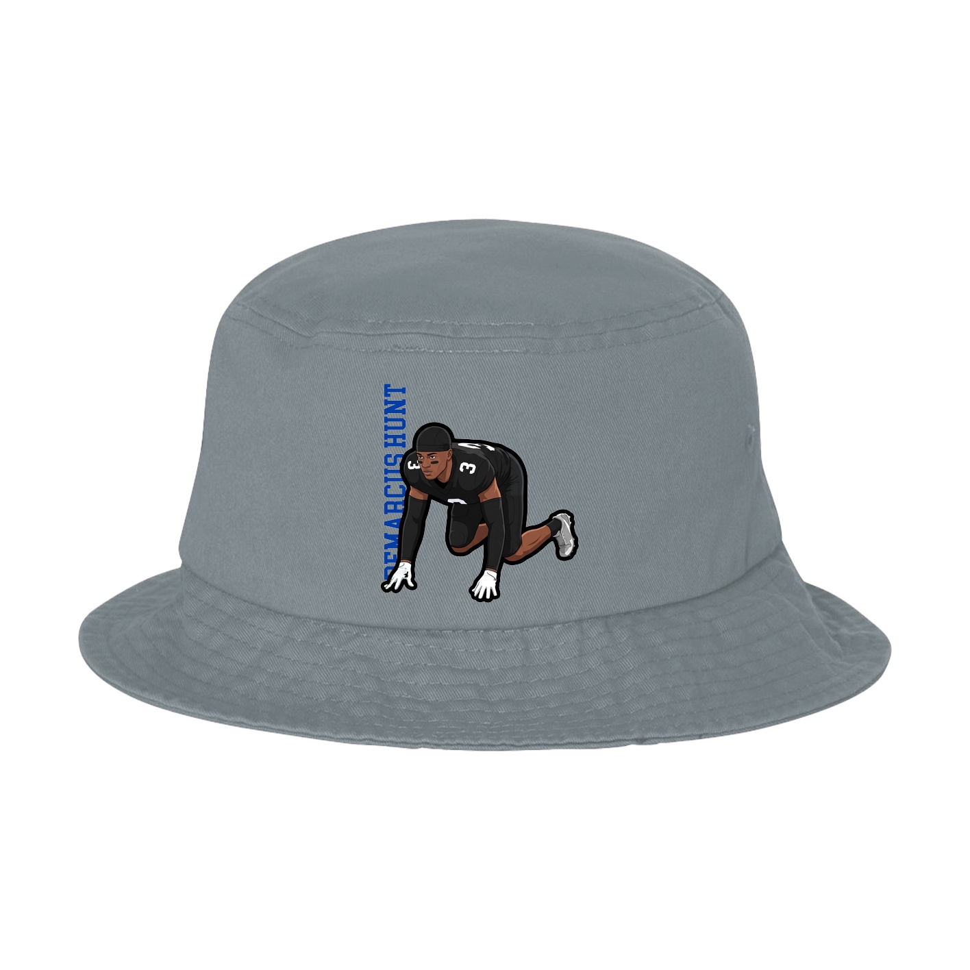 Bucket Cap — Name Vertical in Grey