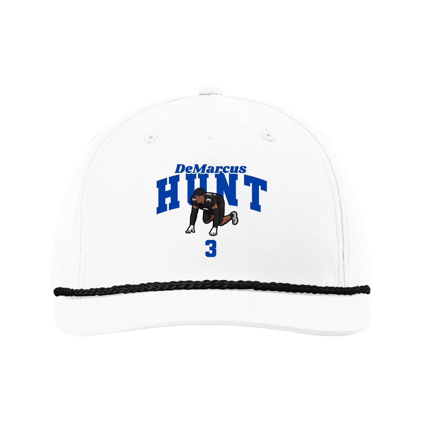 Five-Panel Classic Rope Cap — Signature Arch in White