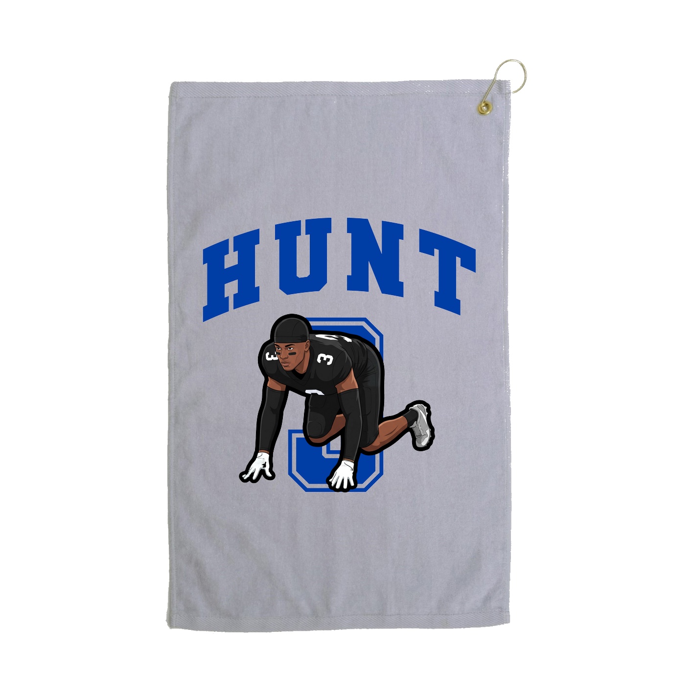 Golf Towel — Number in Grey
