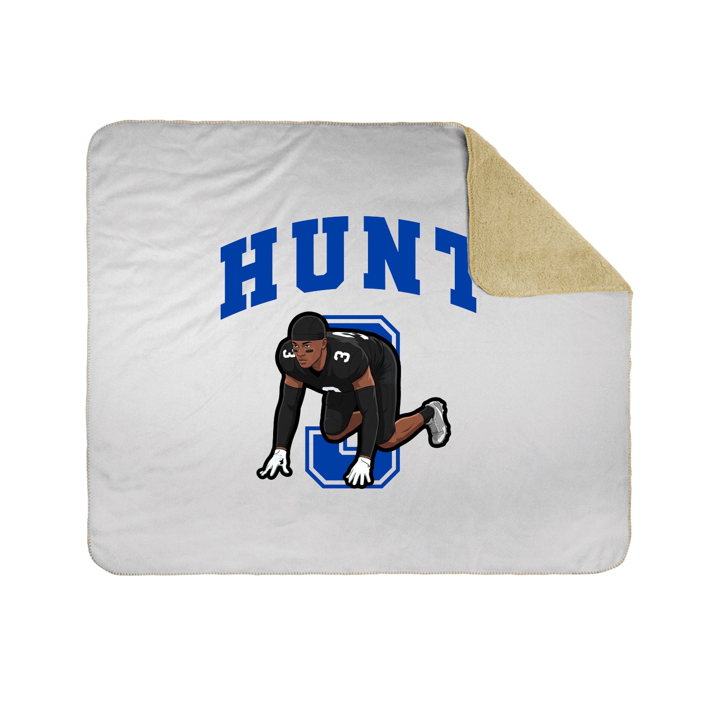 Throw Blanket — Number in White