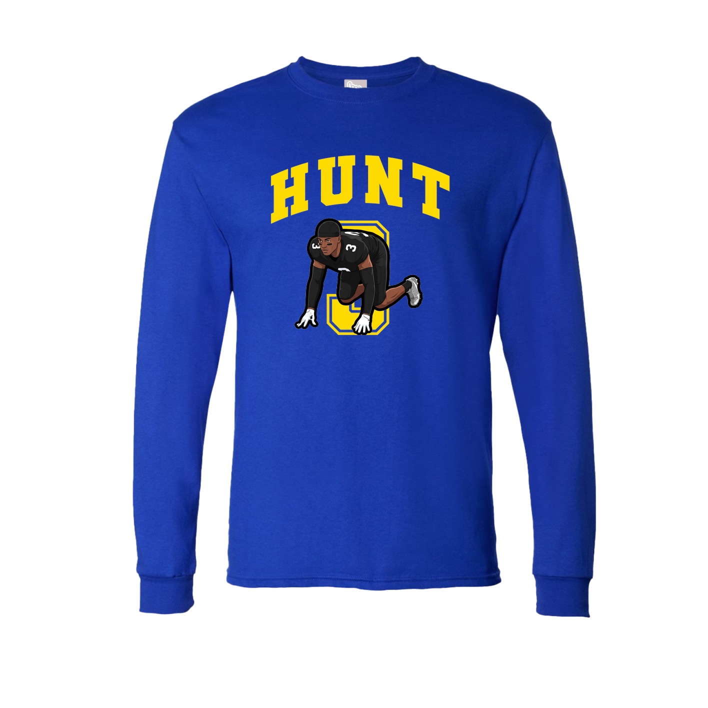 Long Sleeve Tee — Number in Royal