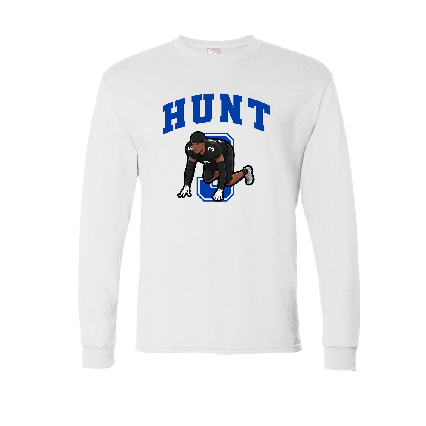 Long Sleeve Tee — Number in White