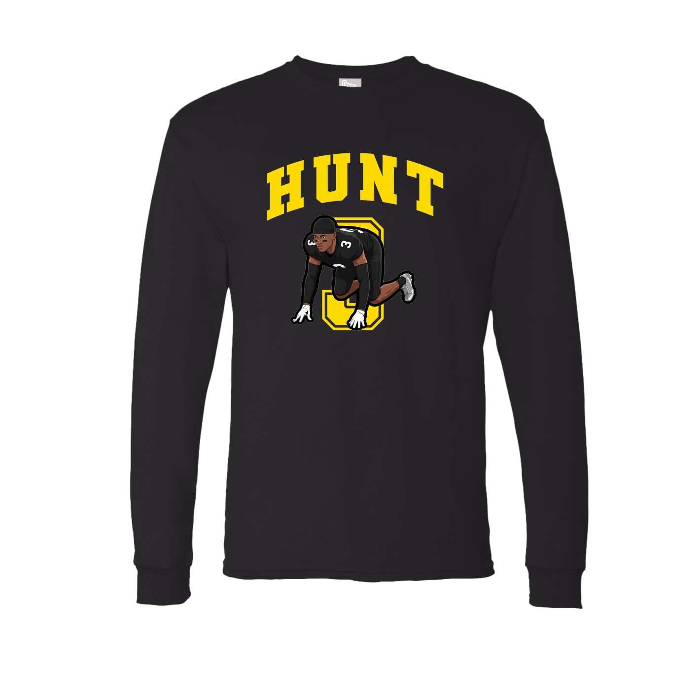 Long Sleeve Tee — Number in Black