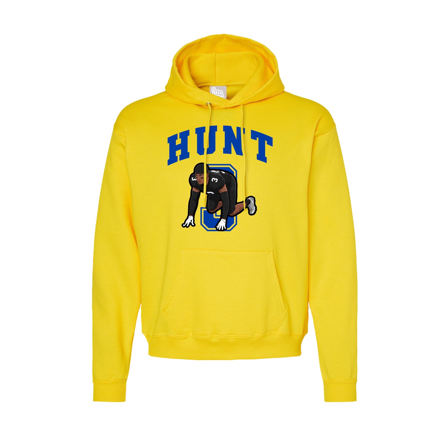 Hoodie — Number in Yellow