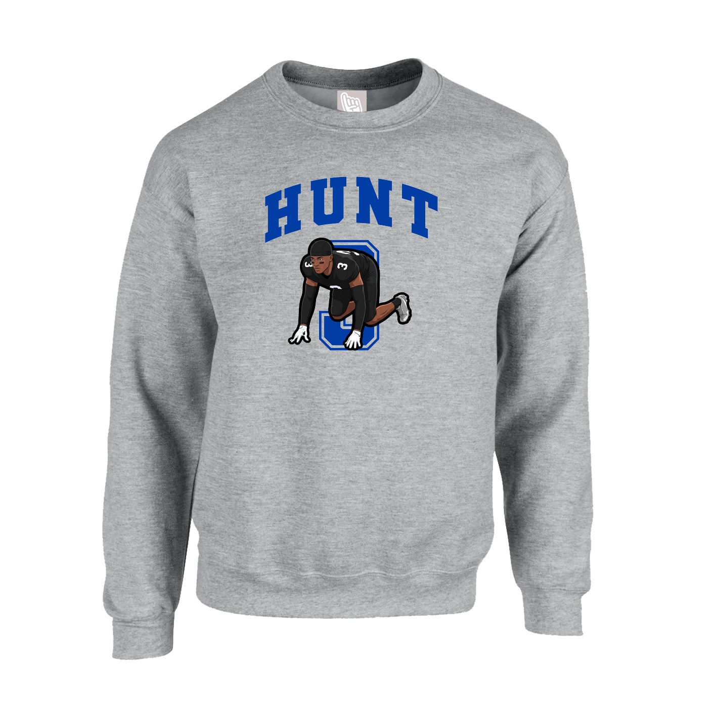 Fleece Crew — Number in Grey