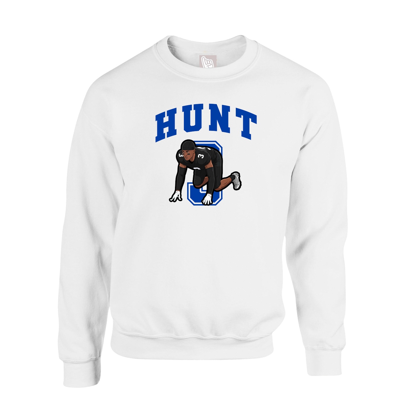 Fleece Crew — Number in White