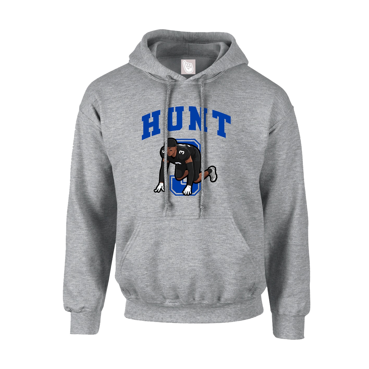 Youth Hoodie — Number in Grey