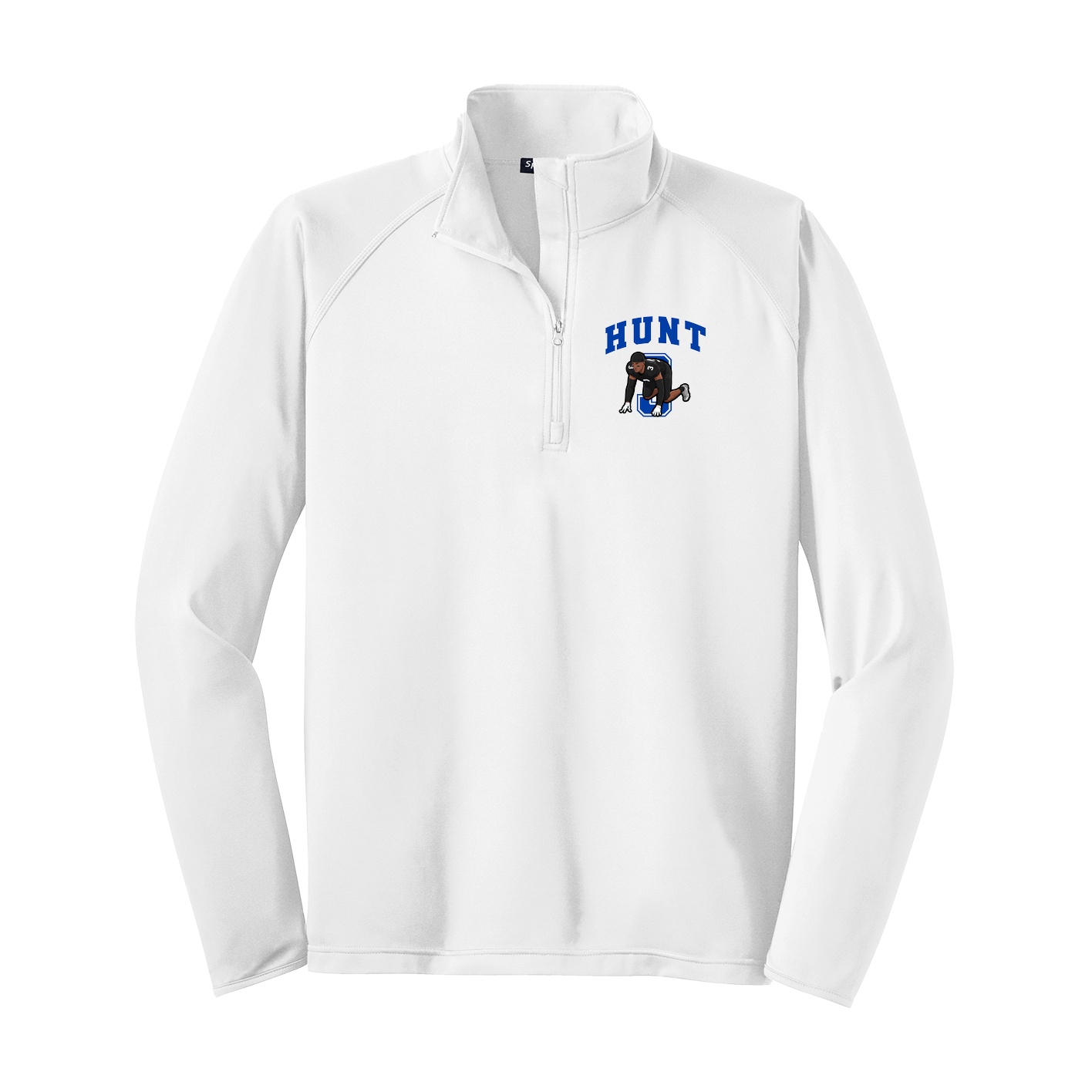 Q-Zip Pullover — Number in White